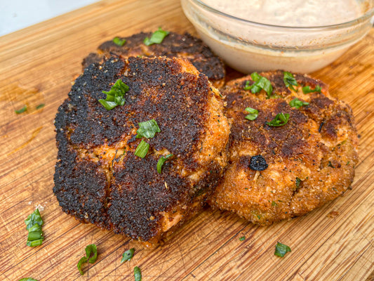 Seared Salmon Cakes with Cajun Remoulade Sauce
