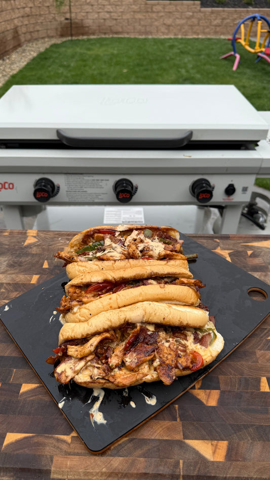Chicken Bacon Ranch Subs on the LoCo Griddle