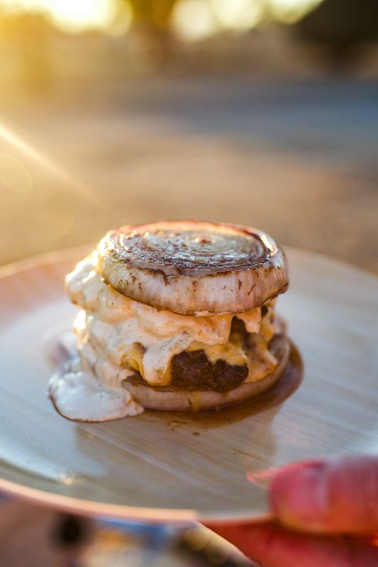 DIY Flying Dutchman Burger (with Onion "Buns") on the LoCo Tabletop Griddle