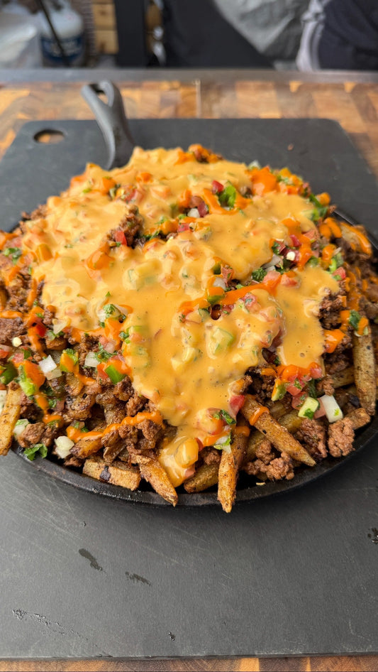 Loaded Taco Fries with Fresh Pico de Gallo on the LoCo Griddle