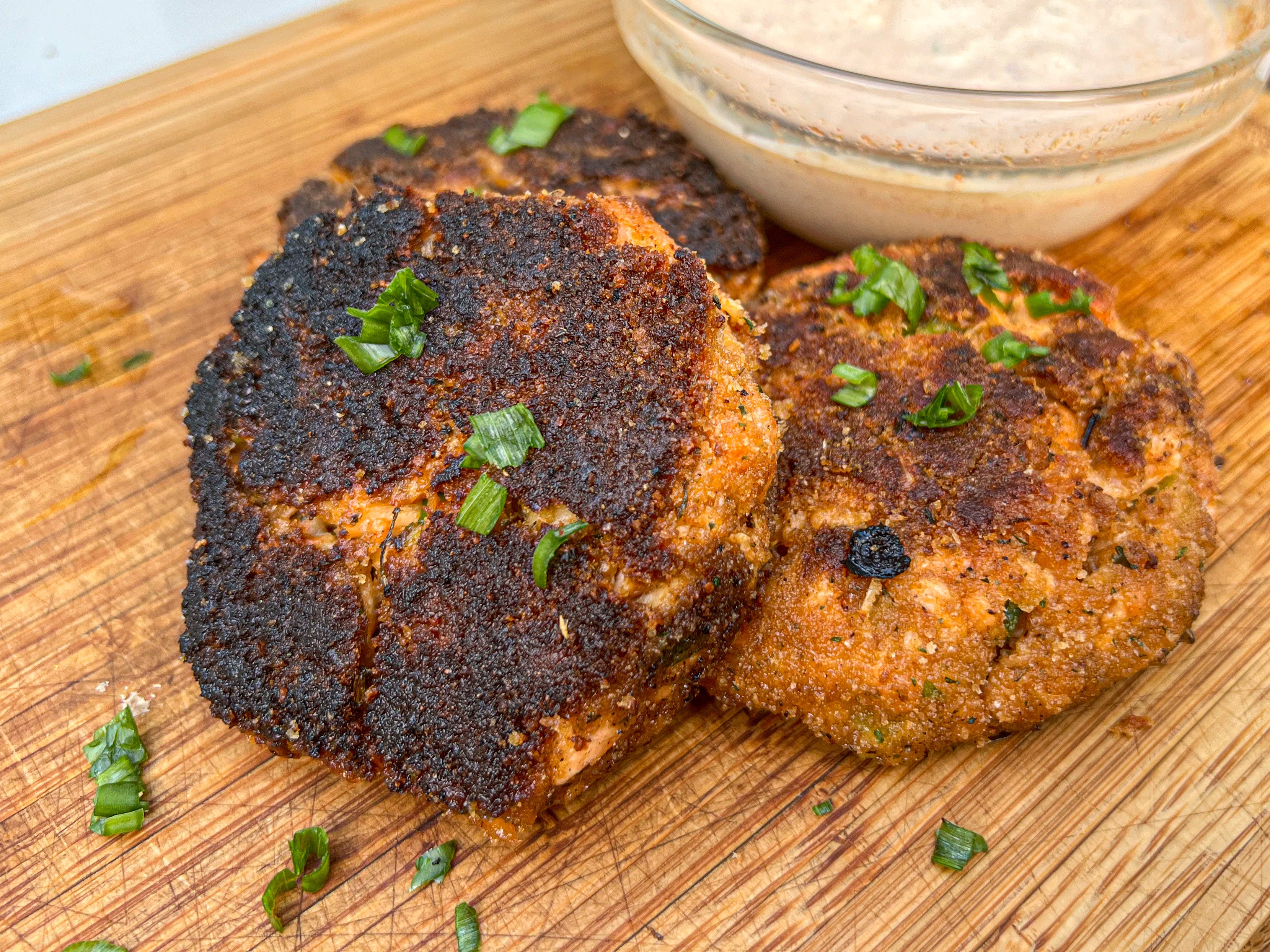 Seared Salmon Cakes with Cajun Remoulade Sauce – LoCo Cookers