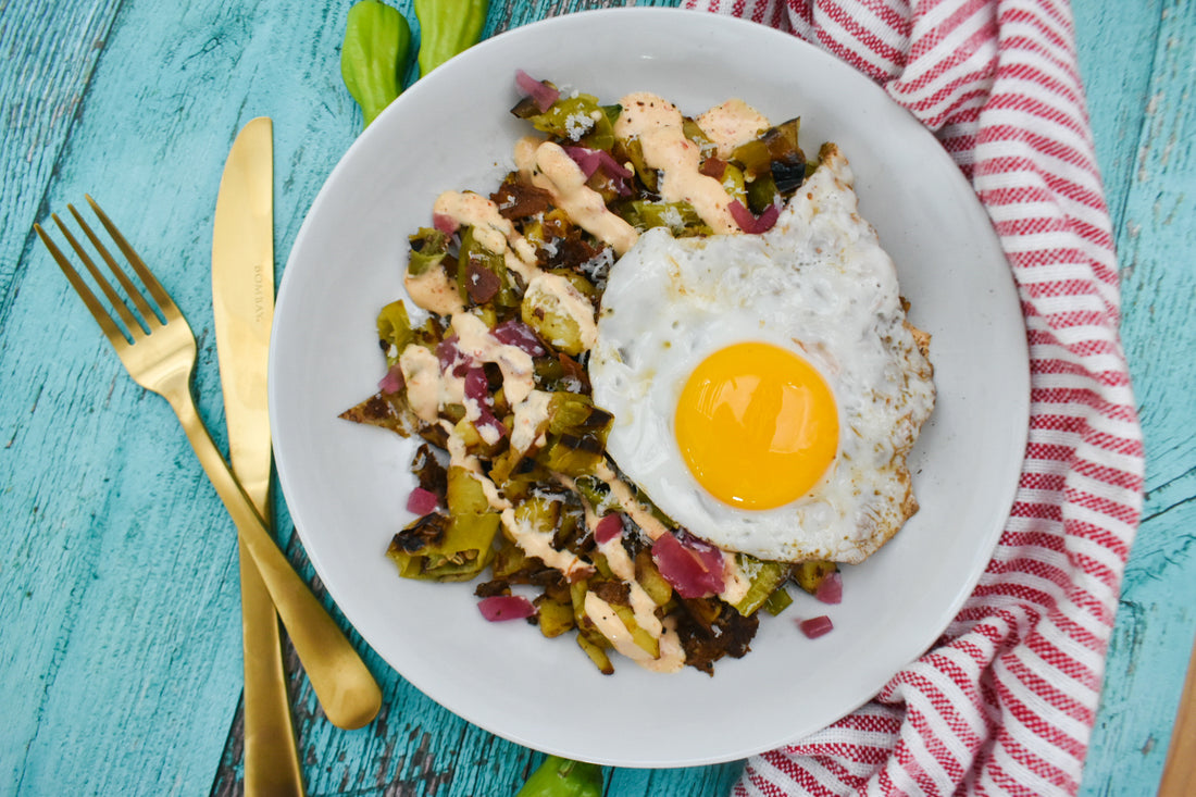 Duck Fat Potato and Shishito Pepper Hash