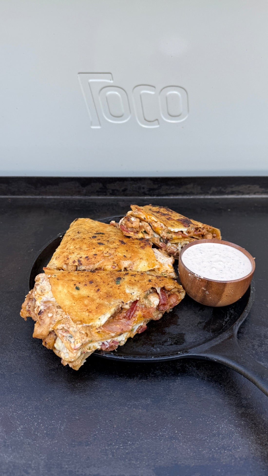 Chicken Bacon Chipotle Ranch Quesadillas