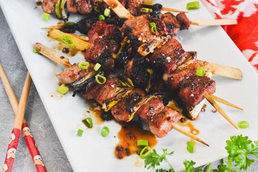 Pork Belly Yakitori (Ton Negima)