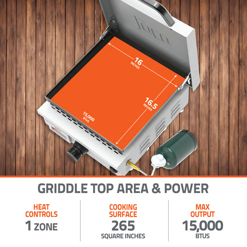 16" 1Burner Classic Tabletop SmartTemp Griddle LoCo Cookers