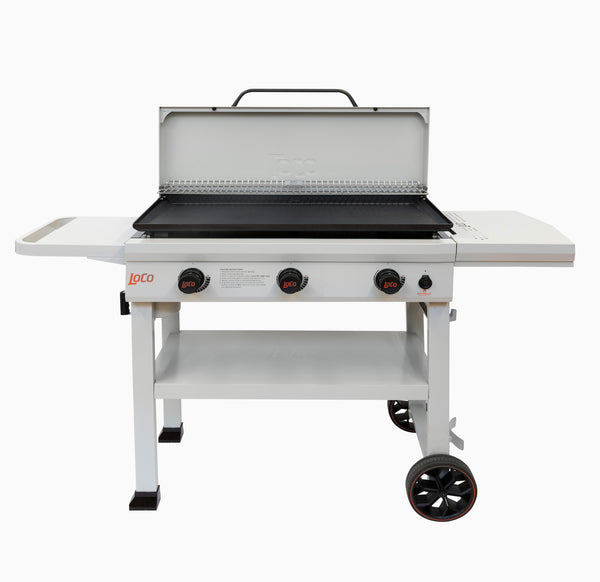 Loco 2 Burner Liquid Propane Outdoor Griddle with Hood Gray